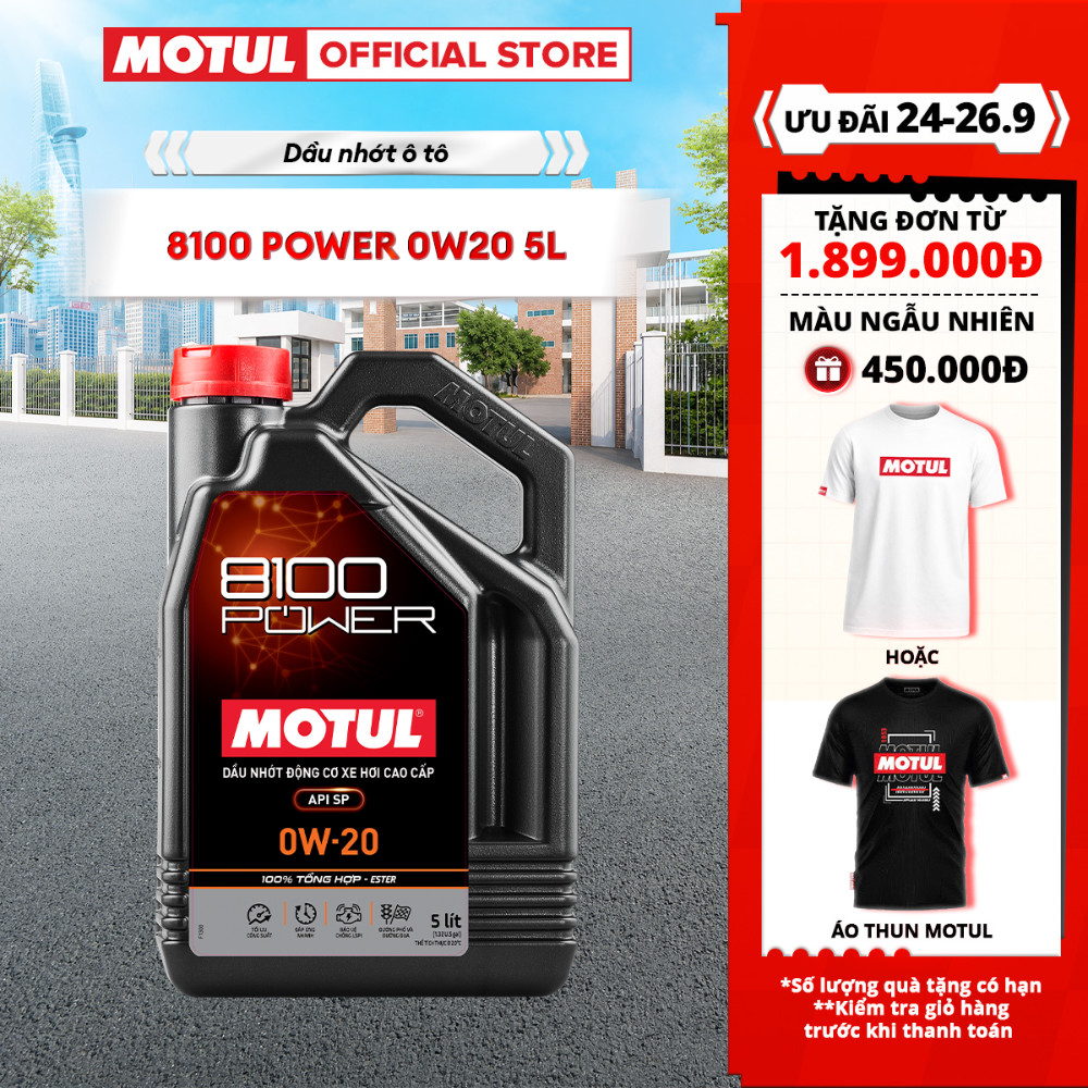 Dầu nhớt xe ô tô MOTUL 8100 POWER 0W20 4X5L VN