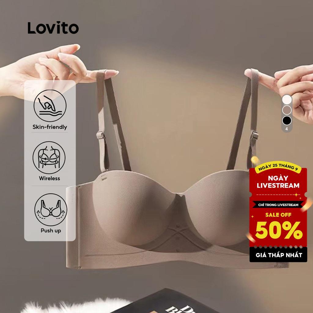 Lovito Phong cách thường ngày Áo Ngực Bralette Thoáng Khí Thông Thường Cho Mọi Mùa Áo Ngực Bralette Cơ Bản Dành Cho Nữ LNE37064
