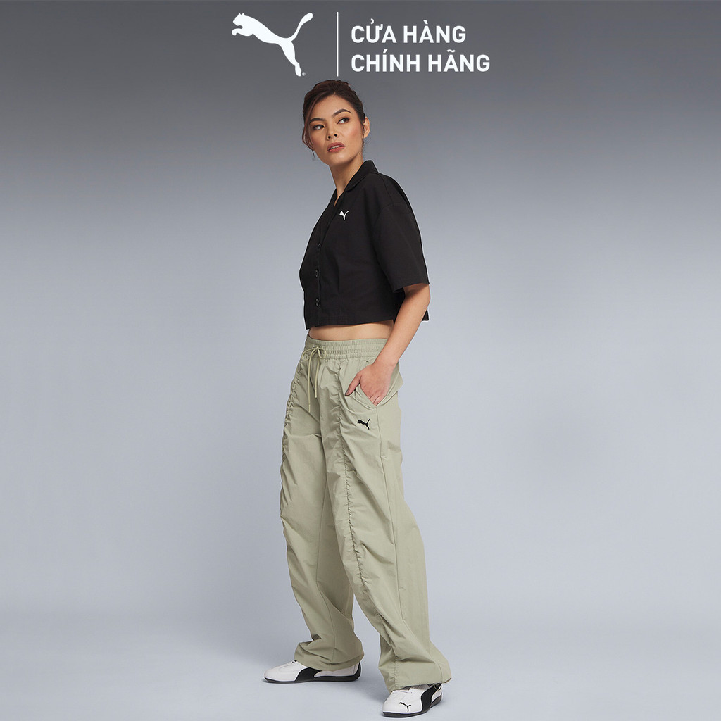 Quần Dài Thời Trang PUMA Nữ DARE TO Rushed Pants Lux Army Màu Xanh Lá