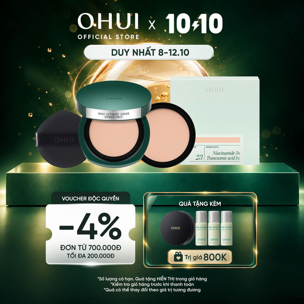[OHUI Official] Phấn nền nén che đốm thâm phủ cao dưỡng sáng OHUI Ultimate Cover Denier Pact SPF50+/PA+++ 15g, Lõi 15g