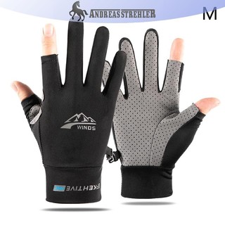 Onetimingfine Găng Tay Mùa Hè Nữ Mỏng Ice Silk Chống Tia Cực Tím Sương Ngón Tay Màn Hình Cảm Ứng Lái Xe Chống Trơn Trượt Găng Tay Thoáng Khí VN