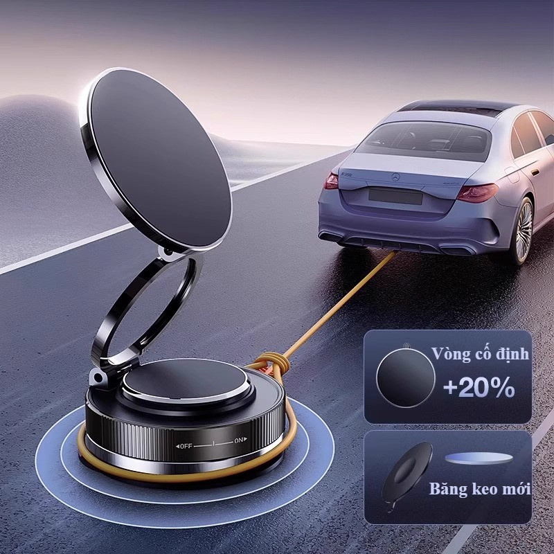 Giá Đỡ Điện Thoại Ô Tô Từ Tính 360° - Đế Hút Chân Không, Điều Chỉnh Linh Hoạt, Chống Rung Hiệu Quả