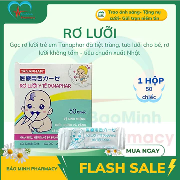 Gạc rơ lưỡi trẻ em Tanaphar đã tiệt trùng, tưa lưỡi cho bé, rơ lưỡi không tẩm - tiêu chuẩn xuất Nhật