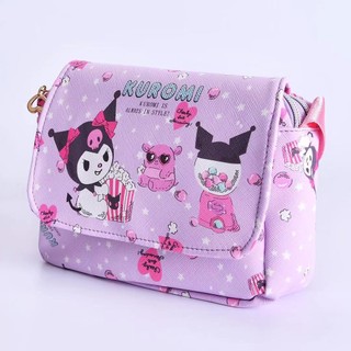Phong cách Nhật Bản Thời trang giản dị Kuromi Flap Zipper Túi đeo chéo