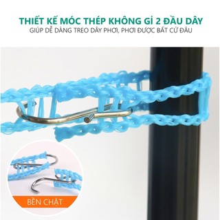 [Cuộn 5m] Dây phơi quần áo, phơi đồ có móc treo thông minh