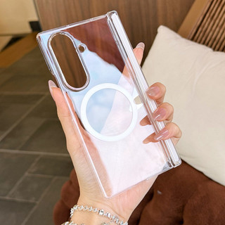Ốp lưng Acrylic cứng trong suốt cho Samsung Galaxy Z Fold 7/6/5/4, vỏ mỏng chống sốc từ tính