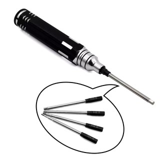 Tua Vít Kim Loại 4 Trong 1 Đầu Lục Giác Chuẩn 1.5-2.0-2.5-3.0mm, Dụng Cụ Sửa Chữa Xe RC Đa Năng