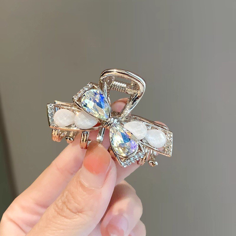 Mauropoli Phiên Bản Hàn Quốc - Nơ Tóc Tinh Tế Với Kim Cương Giả Cao Cấp Và Opal