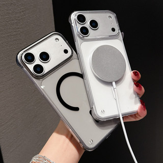 [JLK] Ốp từ tính trong suốt pha lê không khung siêu mỏng cho iPhone 17 Air 17 Pro Max Vỏ cứng điện thoại không viền trong suốt