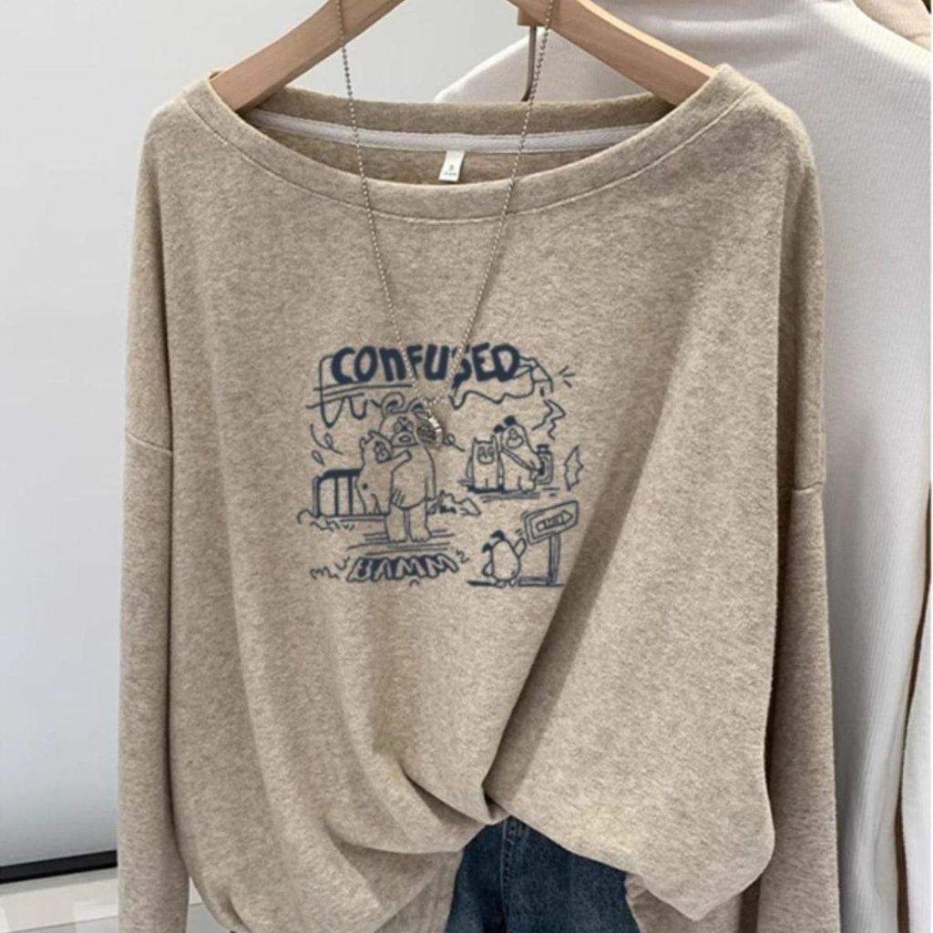 Milyfashion 2025 - Áo Len Chải Nhung Đức Cho Thu Đông, Kiểu Dáng Thoải Mái, Tay Dài