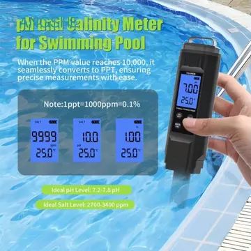 Bút thử nước gia đình BANGSHE, Máy đo chất lượng nước màn hình kỹ thuật số LCD 5 trong 1, Bút thử Chống Độ chính xác cao Máy đo PH kỹ thuật số đa chức năng Máy đo thực vật nước