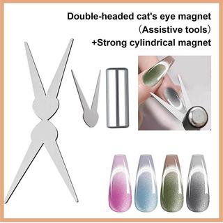 [savemoneyeveryday] Bộ nam châm nghệ thuật làm móng tay hai kiểu Pháp Eye bination Nail Art DIY Hiệu ứng hình chữ V Gel Nail Polish Magnet [vn]