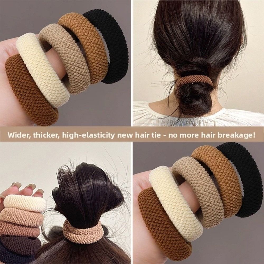 JKDESIGN Scrunchies - Bộ 5/10 cái, dây dày mềm mại, nhiều màu sắc, dành cho nữ