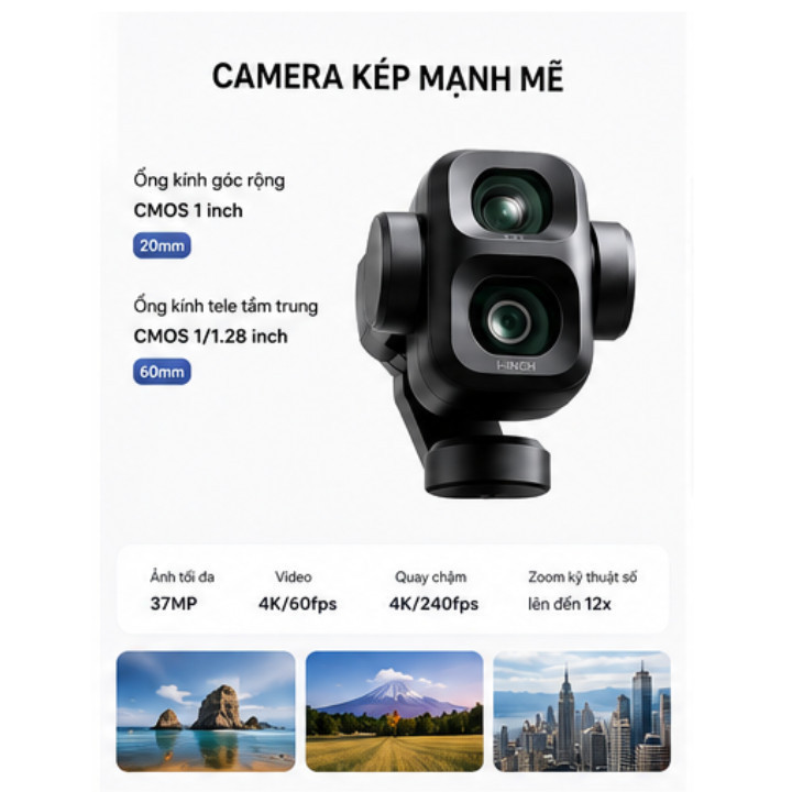 Camera DJI Osmo Pocket 4P - Camera Kép AI, Màu 17 Stop, D-Log 2 Pro, 4K/240fps, 103G Bộ Nhớ Chính Hãng BH 12 Tháng | BigBuy360 - bigbuy360.vn