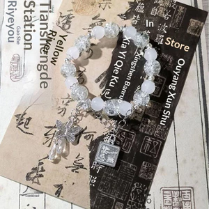 Vòng tay đính cườm xanh thanh lịch với lá phong quyến rũ và tông màu pha lê - Phong cách Boho sang trọng dành cho nữ