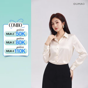 Áo Sơ Mi GUMAC Form Suông Tay Dài Chất Lụa Ánh Nhung Mềm Mại Sang Trọng LAG07001