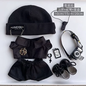 10cm Quần Áo Cho Bé 15cm20cm Đen Thoáng Mát Đẹp Huy Chương Thắt Lưng Camera Cotton Búp Bê Quần Áo Mát Béo Cơ Thể