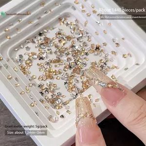 BeautifulHomeA 1440 Cái Đa Hình Dạng Hỗn Hợp Nhựa Kim Cương Giả Móng Tay Quyến Rũ Sáng Bóng Flat Ba Đá Quý DIY Móng Tay Nghệ Thuật Trang Trí VN