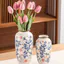 Bình Sứ Xanh Trắng Để Trang Trí Phòng Khách Hiện Đại Tối Giản Bình Hoa Gốm Sứ Trang Trí Nội Thất Nhà Bàn Trung Tâm Phong Cách Châu Á Bình Trang Trí