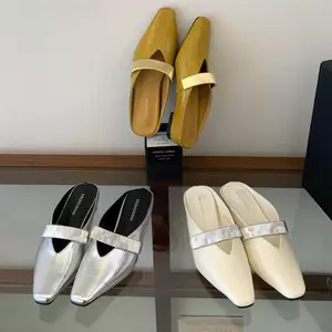 TT Thường Ngày Khóa Kim Loại Dép Nữ Mùa Hè Đế Dày Chống Trơn Trượt Một Chân Nửa Dép Da Dép Dép Dép Dép