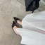 TT Thêu Hoa Mũi Nhọn Giày Sandal Nữ Mùa Hè Một Từ Dây Đeo Stiletto Giày Thời Trang Tính Khí Dép Dép Nửa Dép