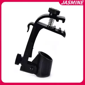 JASMINE 1 Nhựa Có Thể Điều Chỉnh Kẹp Trên Trống Viền Sho Gắn Micro Mic Kẹp Giá Đỡ JASMINE
