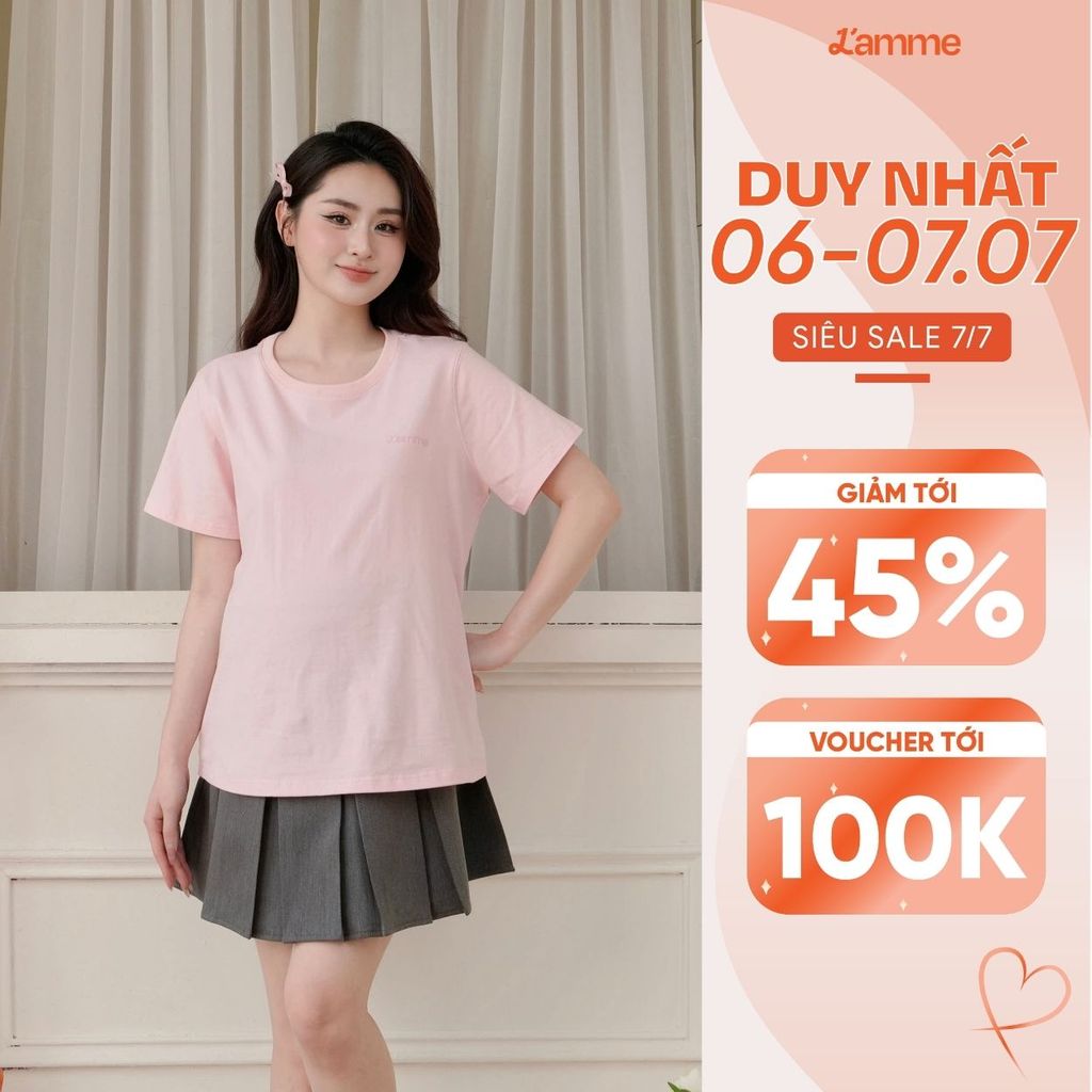 Áo thun bầu Lamme Tee chất liệu cotton cao cấp thấm hút mồ hôi, kiểu dáng basic dễ phối thiết kế BY L'AMME
