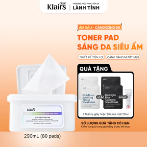 Mặt nạ giấy Dear, Klairs Freshly Vitamin Skin Prep Pads hỗ trợ sáng da, mờ thâm 290ml [FS]