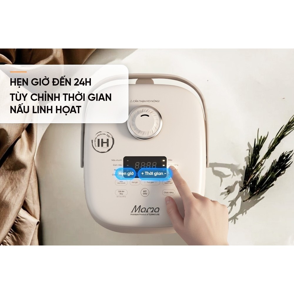 Nồi Cơm Điện Cao Tần 1,5L Sunhouse Mama SHD8857 - Bảo Hành 24 Tháng, Lòng Nồi Dạng Niêu Inox 304 | BigBuy360 - bigbuy360.vn