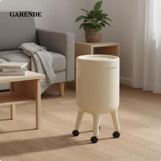 Garande Polypropylene Kín Thùng Rác Chân Kem Dung Tích Lớn Màu Trắng Có Bánh Xe