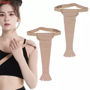 THEGIRL8B Tay áo đàn hồi, Tay nén cắt bỏ vú thoáng khí bền bỉ, Dây đeo buộc dây có thể điều chỉnh Dây đeo dài Bảo vệ khuỷu tay nén tay hoạt động hàng ngày