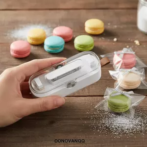 DONOVANQQ Túi Đựng Đồ Ăn Nhẹ, Máy Niêm Phong Mini Trong Suốt Chạy Bằng Pin, Di Động Có Cắt Bao Bì Thực Phẩm Resealer Nướng