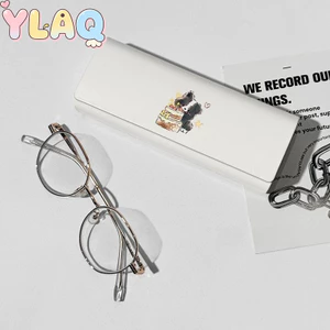 Dễ Thương Đen Trắng Chó Con In Bánh Từ Tính Kính Mắt Hộp Bảo Quản Di Động Văn Phòng Hàng Ngày Sử Dụng Ngoài Trời