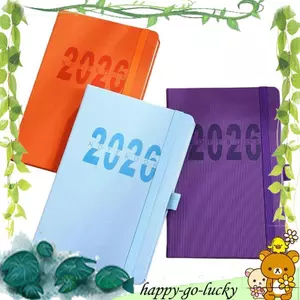 Sổ tay lập kế hoạch A5 Size 2026 có vỏ da giả Notepad hàng ngày Lịch hàng tuần