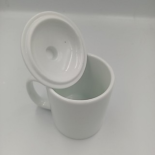 Cốc sứ trắng bát tràng cao cấp có nắp
