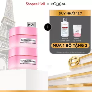Bộ đôi kem dưỡng sáng da đột phá Melasyl mờ thâm mụn, nám L'Oreal Paris Glycolic Bright 50mlx2