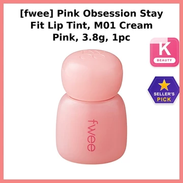 [fwee] Pink Obsession Stay Fit Lip Tint, M01 Cream Pink, 3.8g, 1 cái / Son Tint Hàn Quốc / Màu lâu trôi của Seoul Pick