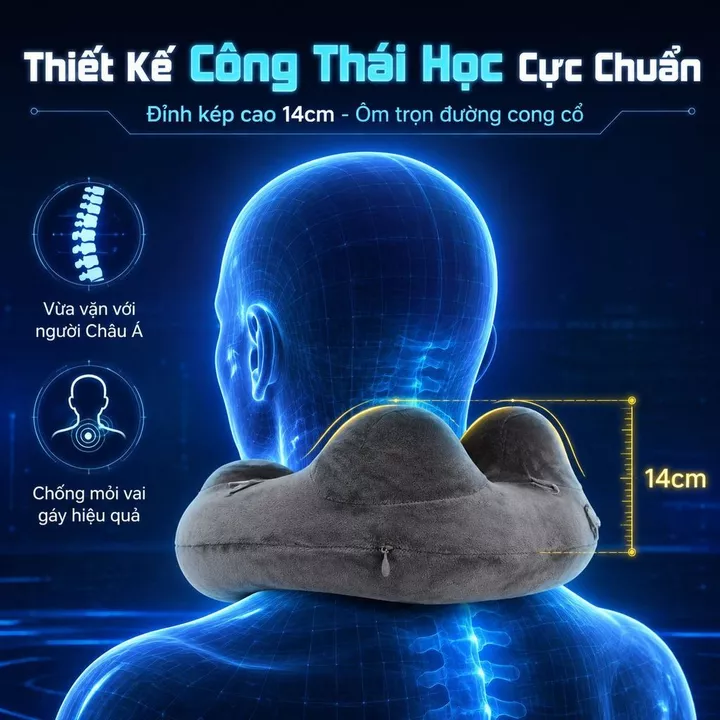 Tự Động Bơm Hơi/Có Thể Tháo Giặt Gối Cổ Du Lịch Xách Tay/Gối Tự Bơm Hơi Thông Minh/Gối Ô Tô Đa Năng Gối Cổ Du Lịch Chữ U/Gối Ô Tô Chỉnh Tư Thế/Gối Hỗ – 6