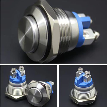 Công tắc nút nhấn kim loại 19mm Công tắc đầu cao Điều khiển truy cập Công tắc an ninh Công tắc nút nhấn kim loại Công tắc 8OI7