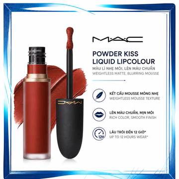 【Chính Hãng】MAC Powder Kiss Lip + Cheek Mousse 5ml | Son Kem Mịn Lì, Mềm Môi, Màu Tự Nhiên