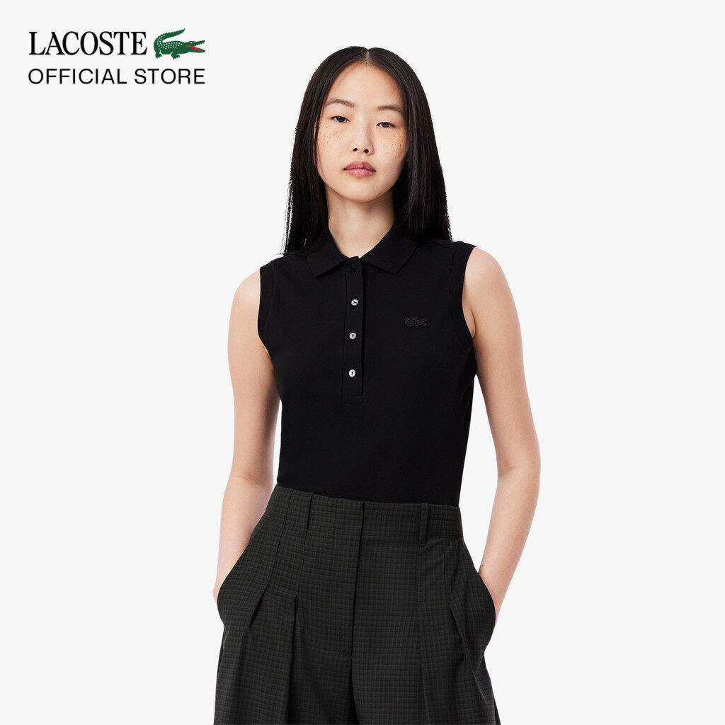 Áo Polo Lacoste Nữ L.12.D Piqué Ôm Dáng Sát Nách Co Dãn