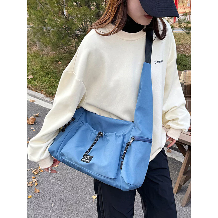 Women's Minimalist Nylon Crossbody Bag – Large, for Work – 4