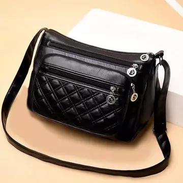 túi xách nữ mini túi xách kẹp nách Túi mẹ, túi nữ trung niên, túi mẹ, túi mẹ, túi mẹ, da mềm nhiều lớp, túi đeo chéo một vai, túi da đen