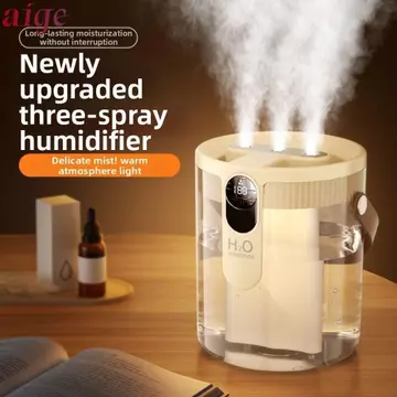 Máy tạo độ ẩm không khí AIGE, có đèn LED Máy tạo độ ẩm lấp đầy hàng đầu di động, Máy tạo sương mù 1,5L Máy tạo độ ẩm thông minh có thể sạc lại cho phòng ngủ, văn phòng tại nhà