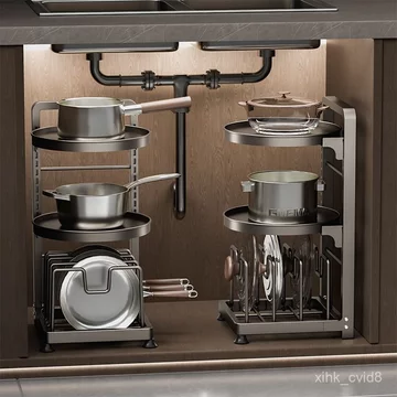 Giá để nồi nhiều tầng, kệ đựng nồi chảo, kệ để đồ nhà bếp, kệ để đồ dùng nhà bếp, kệ để trên mặt bàn.