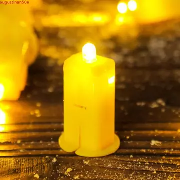 VERGE 10 Chiếc Đèn Lồng Đèn LED Wick, Đèn Điện Tử DIY Chất Liệu Đèn Lồng, Phụ Kiện Đèn Lồng Thu Nhỏ Màu Vàng Tích Hợp Đèn Wicks Đèn Đèn Đèn Lồng Giấy