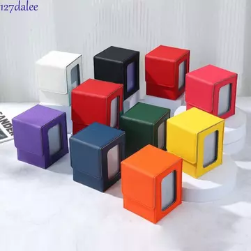 Hộp sưu tập cửa sổ DALEE, Hộp đựng thẻ PU đóng cửa, Hộp son môi có nắp Hộp đựng đồ trang sức chống bẩn chống ẩm Thẻ thể thao