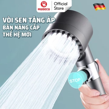 🌴 Vòi Sen Tăng Áp Cao Cấp Modeco - Vòi Tăng Áp Mạnh 3 Chế Độ Tùy Chỉnh, Có Lõi Lọc Nước An Toàn Cho Da, Đầu Vòi Massage