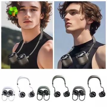 Quạt treo cổ ZEXIN, 360° Có thể uốn cong 4 tốc độ Quạt di động có thể gập lại có thể điều chỉnh, Máy điều hòa cá nhân An toàn Siêu yên tĩnh Gió mạnh có thể đeo được Quạt đeo cổ văn phòng