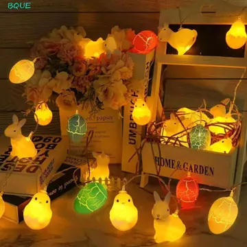 Đèn dây Phục sinh BQUE, Đèn LED trắng ấm áp Đèn cổ tích trứng Phục sinh, Thiết kế chú thỏ Đèn dây trang trí Đèn trang trí Đèn trang trí Đèn nứt trứng Đèn LED dự tiệc tại nhà